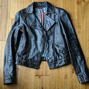 Affliction Black Premium leather biker jacket